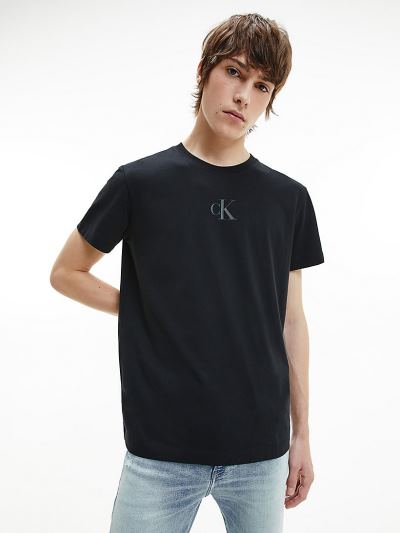 Calvin Klein Ruhák HU969786 | Calvin Klein Organic Cotton Tonal Logo Férfi Póló Fekete